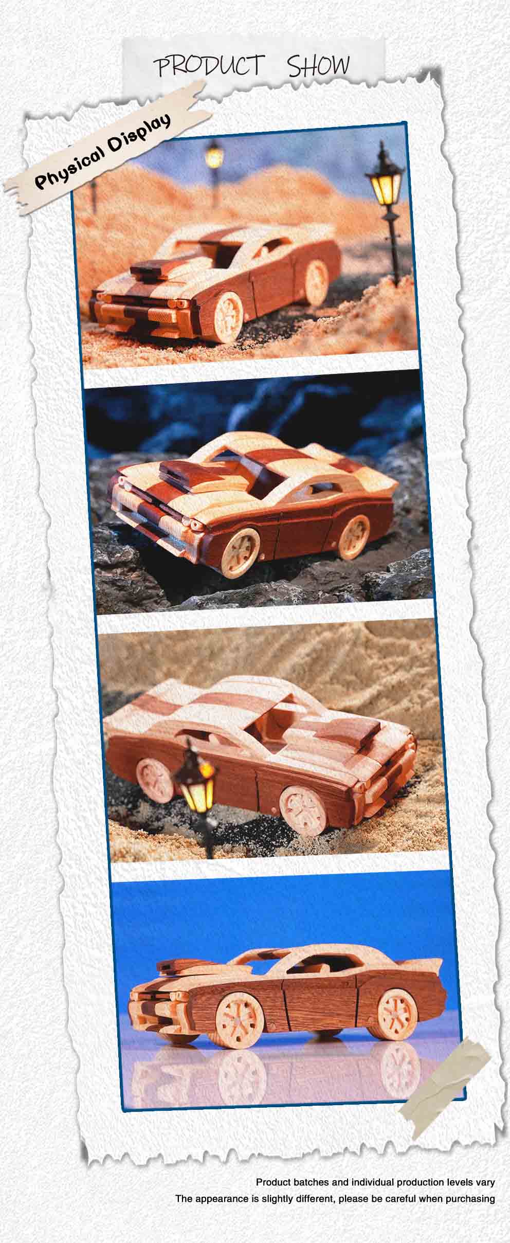 لعبة ألغاز سيارة تشالنجر الخشبية Wooden Challenger Car Puzzle Toy