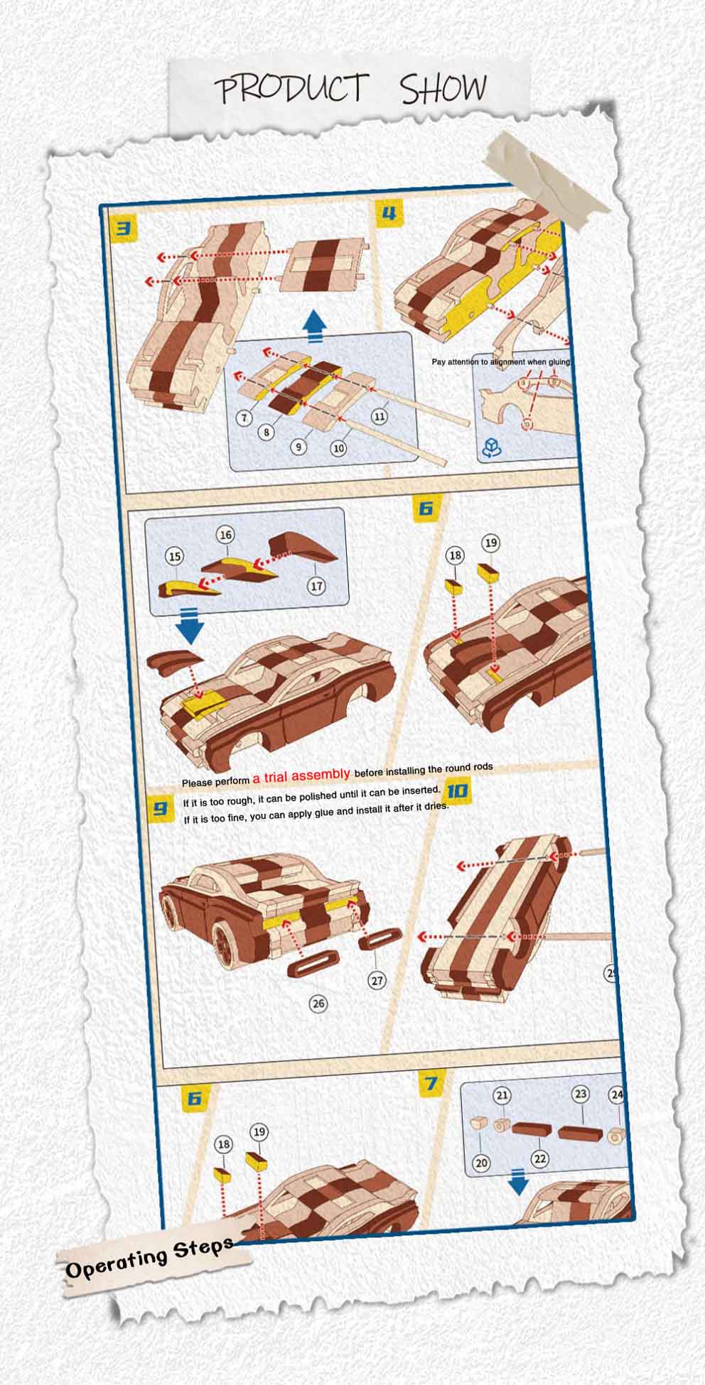 لعبة ألغاز سيارة تشالنجر الخشبية Wooden Challenger Car Puzzle Toy
