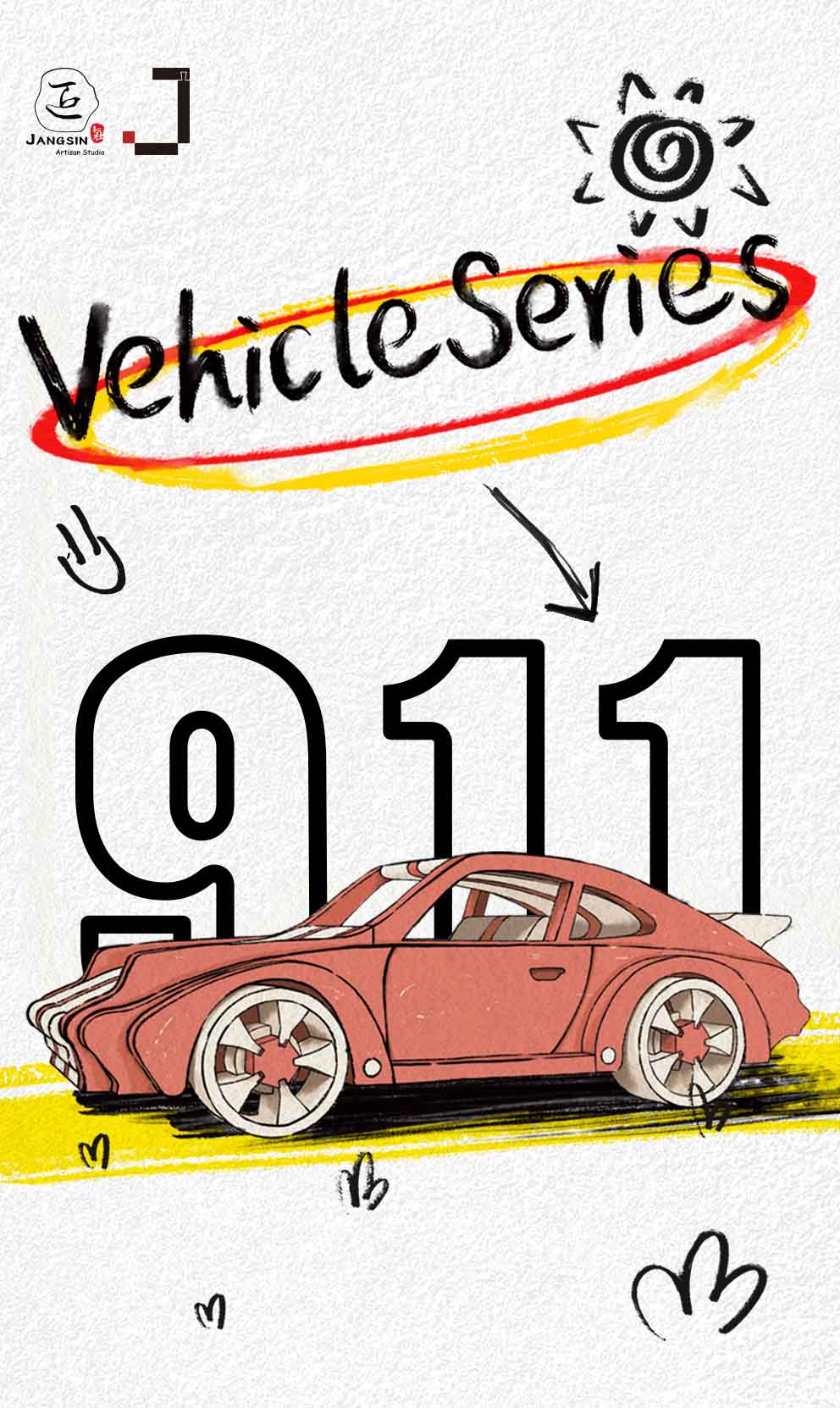 Spielzeugauto Porsche 911 aus Holz Spielzeugauto Porsche 911 aus Holz